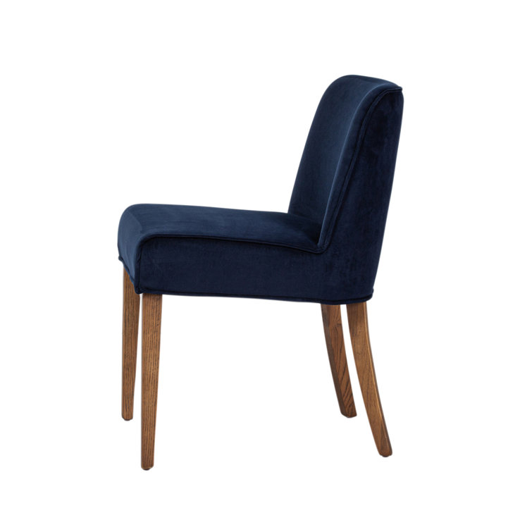 Gracie Oaks Reimels Parsons Chair in Navy Blue Velvet Wayfair